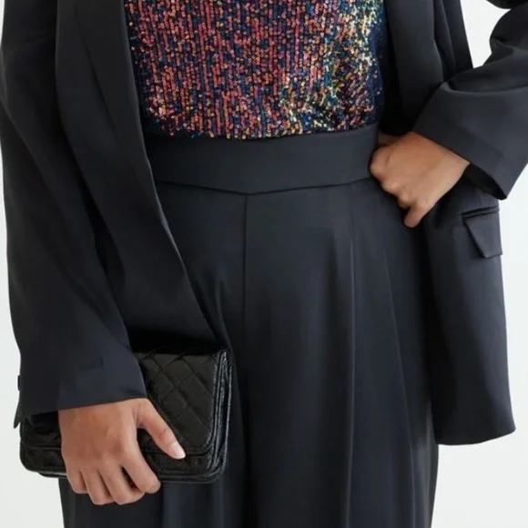 Reitmans Black Satin Trouser Dress Pants Size 8P New 29” inseam - Picture 10 of 10